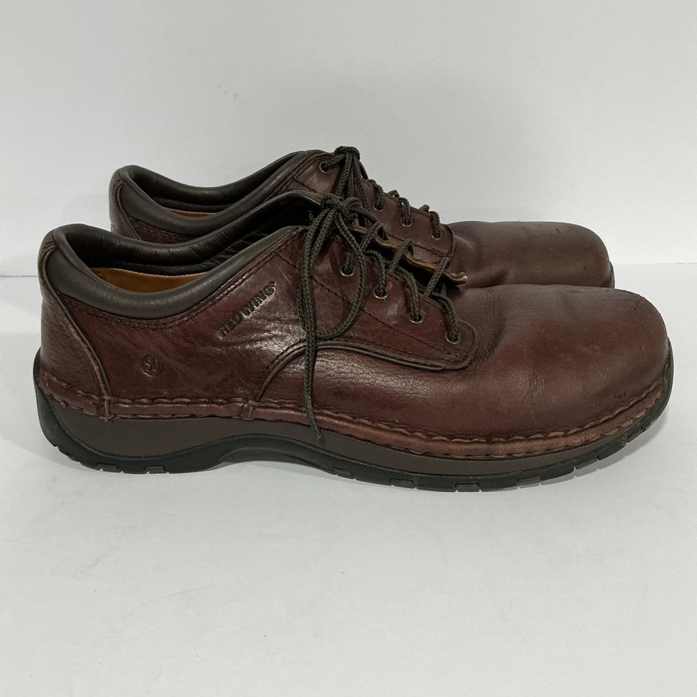 Red Wing Safety Toe Shoes 6704 Mens Shoes 9.5 Brown Leather Work Slip Resistant